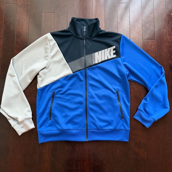 Nike Other - Nike Men’s Vintage Y2K Full Zip Jacket Size L Retro Blue Gray Black Gym Active